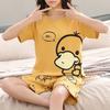 Summer Cotton Short Sleeve Pajamas for Women Cute Cartoon Pajama Fashion Sleepwear Woman Pyjamas Ladies Loungewear