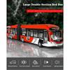 1/32 Alloy Diecast Beijing Bus Model Toys Large Double Section Articulated Sightseeing Tour Bus Sound Light Pull Back Boy Birthday Gifts