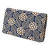 Business Card Holder Navy Deerskin X White Lacquer Hydrangea Pattern [Indenya] 2501-14174 2501-14-174