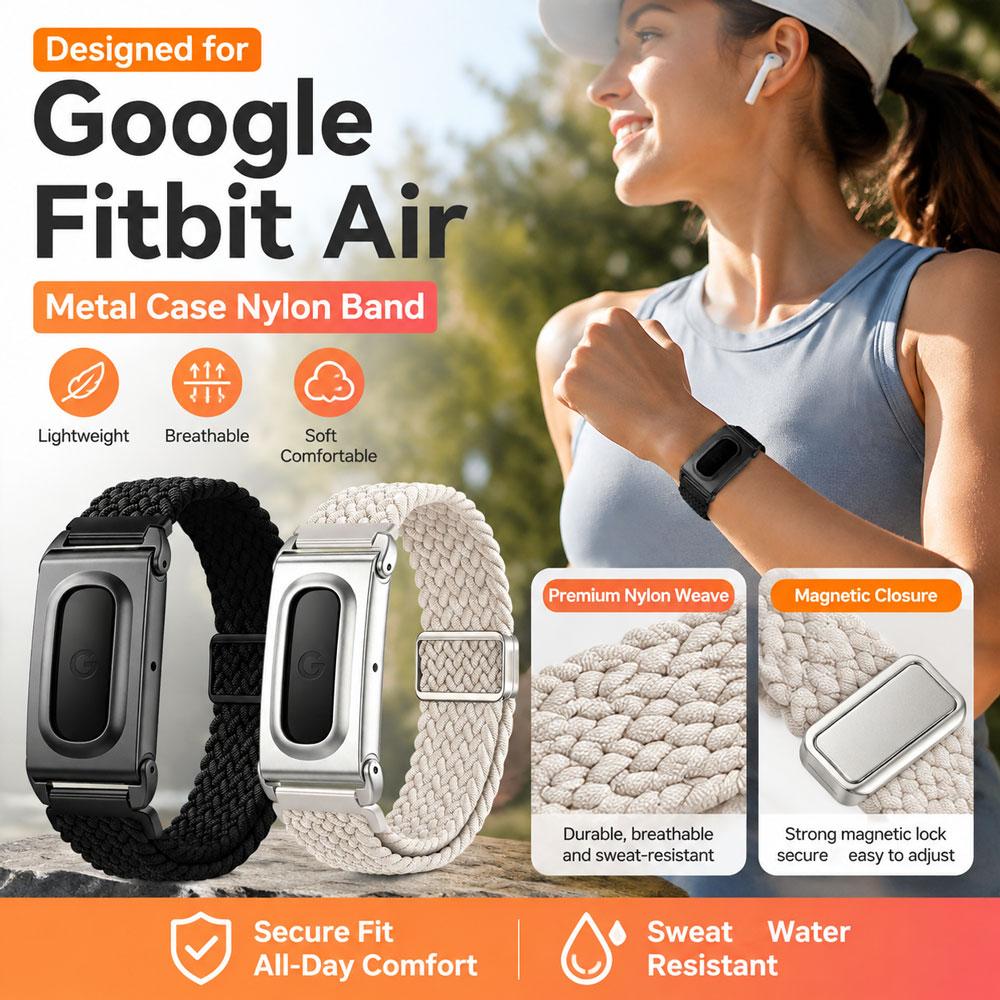 Нейлоновый плетеный ремешок для Google Fitbit Air Стильная цветовая гамма Регулируемый браслет Запасной ремешок для запястья для Google Fitbit Air
