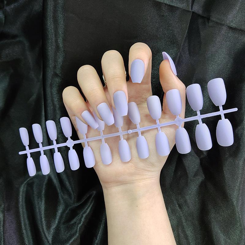 24 шт./компл. DIY быстрые ногти, матовые, матовые, длинные, Т, однотонные, накладные ногти, разноцветные полоски, готовый маникюр, маникюр