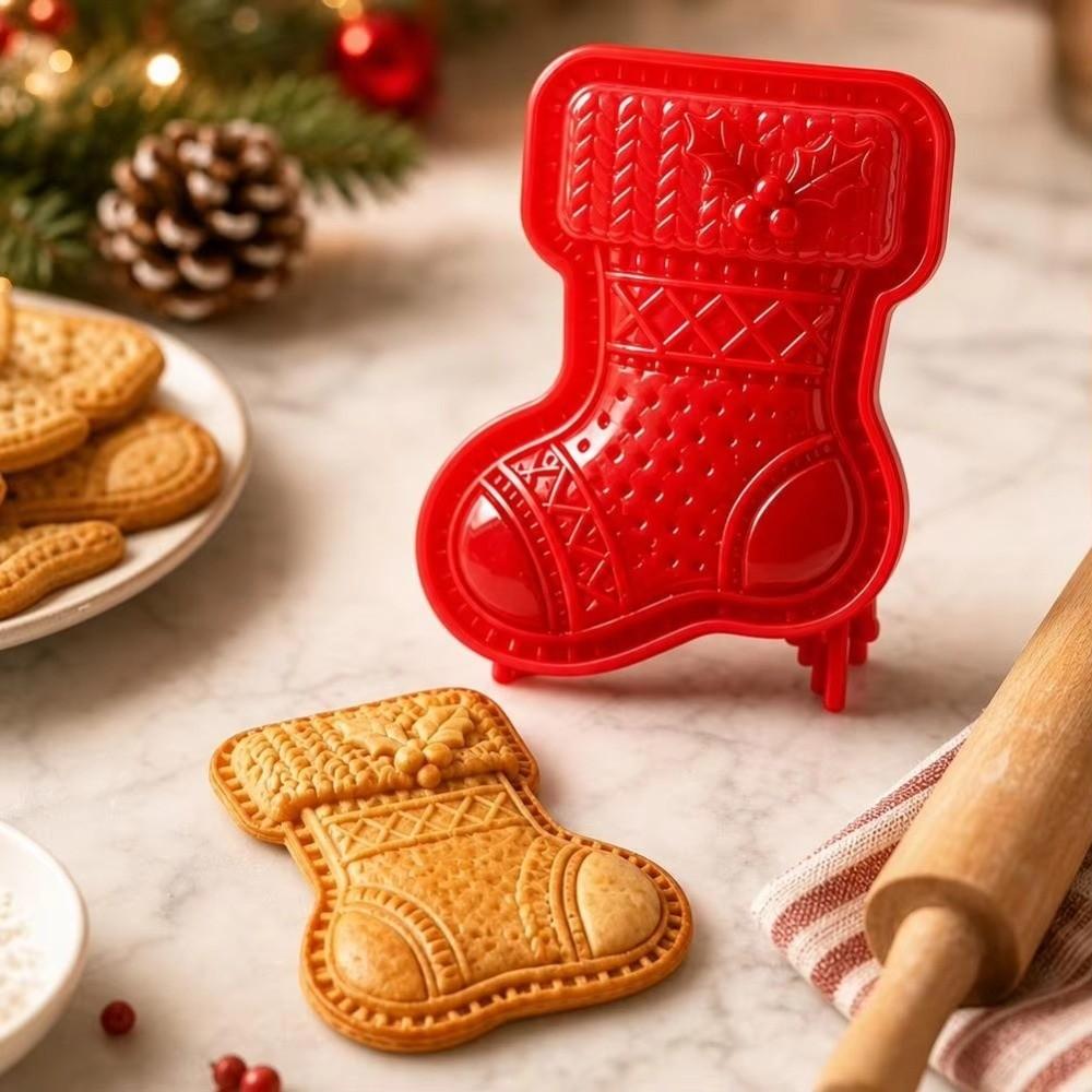 Food Grade Christmas Mini Pie Press Mold Snowman Sleigh Chocolate Cake Baking Tool Gift Giving