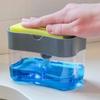 Kitchen Manual Press Liquid Soap Dispenser With Washing Sponge Creative Soap Dispenser Soap Pump Sponge