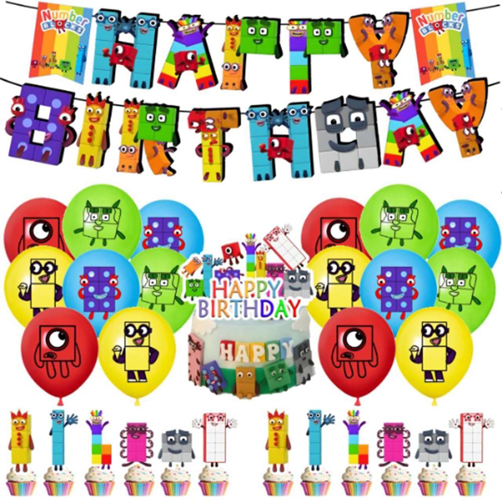 30pcs Pour NumberBlocks sur le Thème de Partie des Fournitures w/ une Bannière,