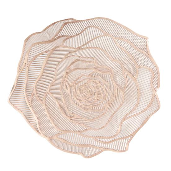 ПВХ подставка под тарелку термостойкая многоразовая настольная салфетка полая в форме розы изоляционная подкладка для украшения обеденного стола