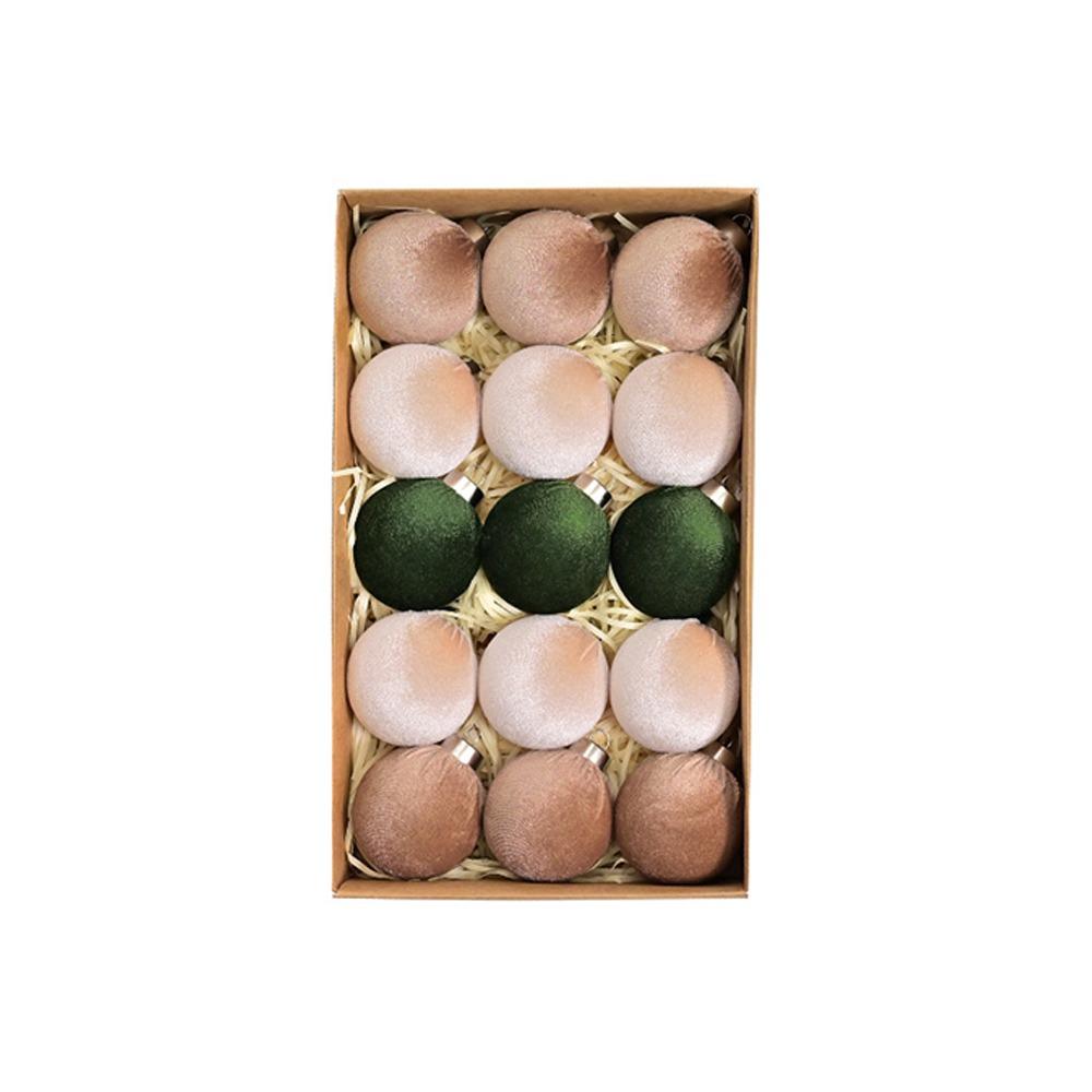 15 шт. флокированный бархатный рождественский шар-подвеска небьющиеся елочные украшения праздничный фестиваль декор