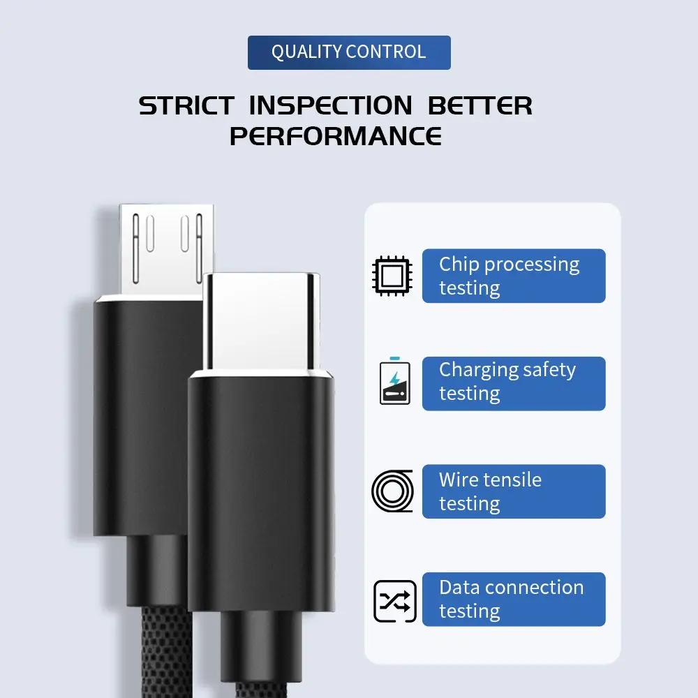 Кабель Type C - Micro USB Быстрый USB Type-C адаптер для Samsung Huawei Xiaomi OnePlus MacBook Pro OTG мобильный телефон Micro USB кабель