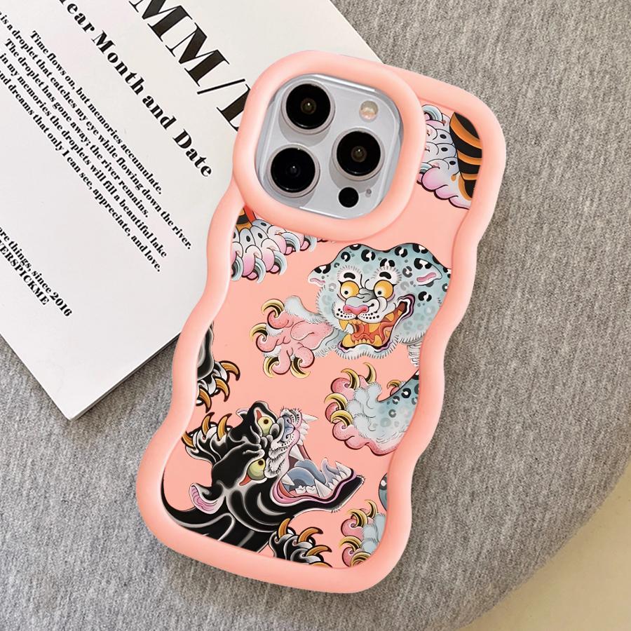 Case for iPhone 15 Plus XR 13 14 11 16 Pro Max 8 12 17 Air Soft Phone Cover Cool Tiger