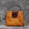 Сумка-мешок Ретро Сумочка из натуральной кожи Однотонные сумки ручной работы из воловьей кожи на плечо и через плечо