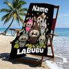Custom Name Personalized Labubu Print Beach Towel, for Trip Camping Beach Party Home Decor, Birthday Gift for Family & Friends