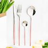 16 шт. Зеркальный розовое золото Набор столовых приборов из нержавеющей стали Нож Кофейная ложка Вилка Набор посуды Западные кухонные столовые приборы