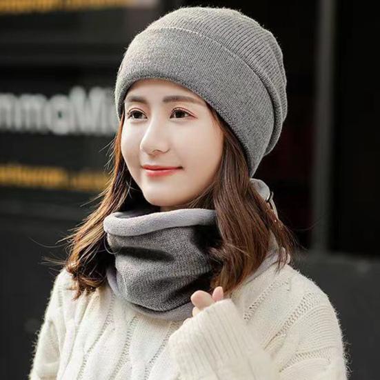 2 шт./комплект женская зимняя шапка-шарф Sert вязаная эластичная защита ушей без полей ветрозащитная