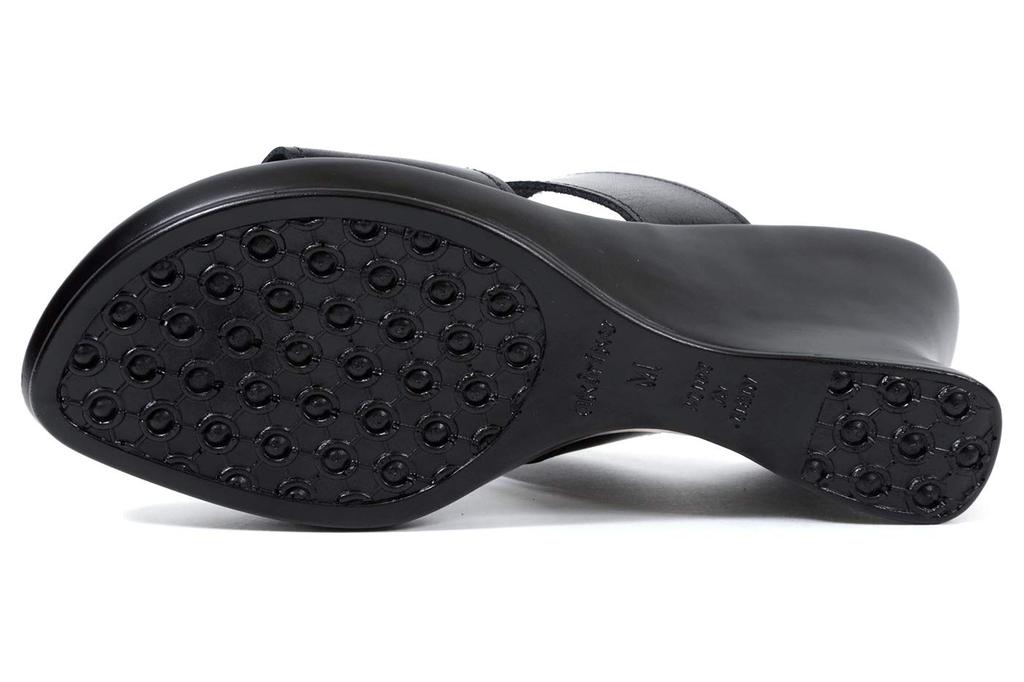 Мюли Сделано из Натуральной Двойной Клиновидной Подошвы Размер M [Akiriko] Сандалии, Япония, Кожа, Офис, Ремешок, Прибл.. 7.5см, Подошва,