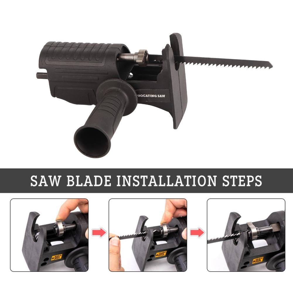 Portable Reciprocating Saw Adapter Handheld Drill to Jigsaw Attachment Woodworking