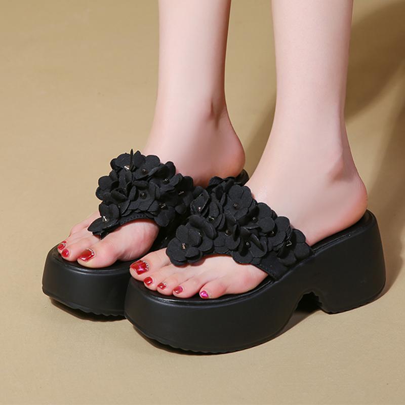 Fashion High Heels Women Slippers Clip Toe Flower Shoes Fashion Woman Heeled Sandals 2025 SummerDress Designer Pumps Mujer Zapatillas