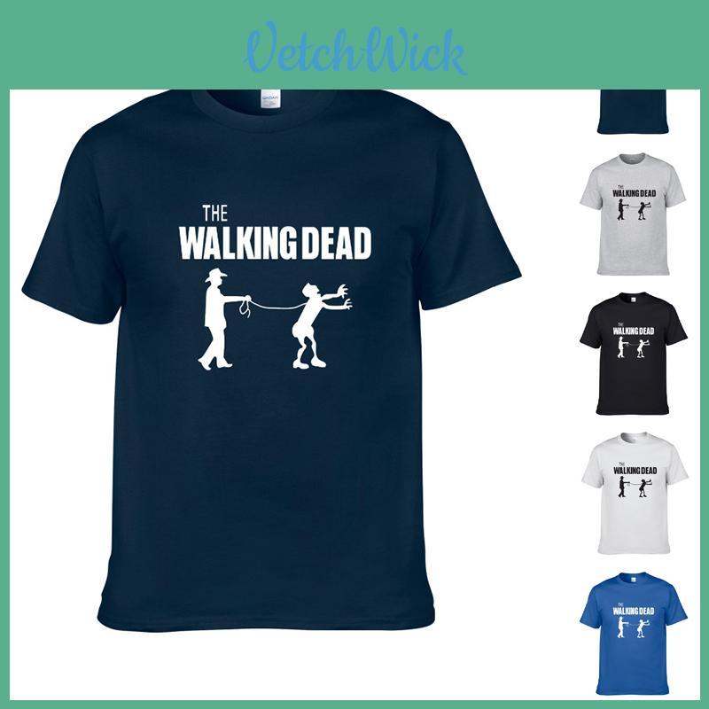 Качественная мужская хлопковая повседневная футболка с коротким рукавом The Walking Dead для всех сезонов