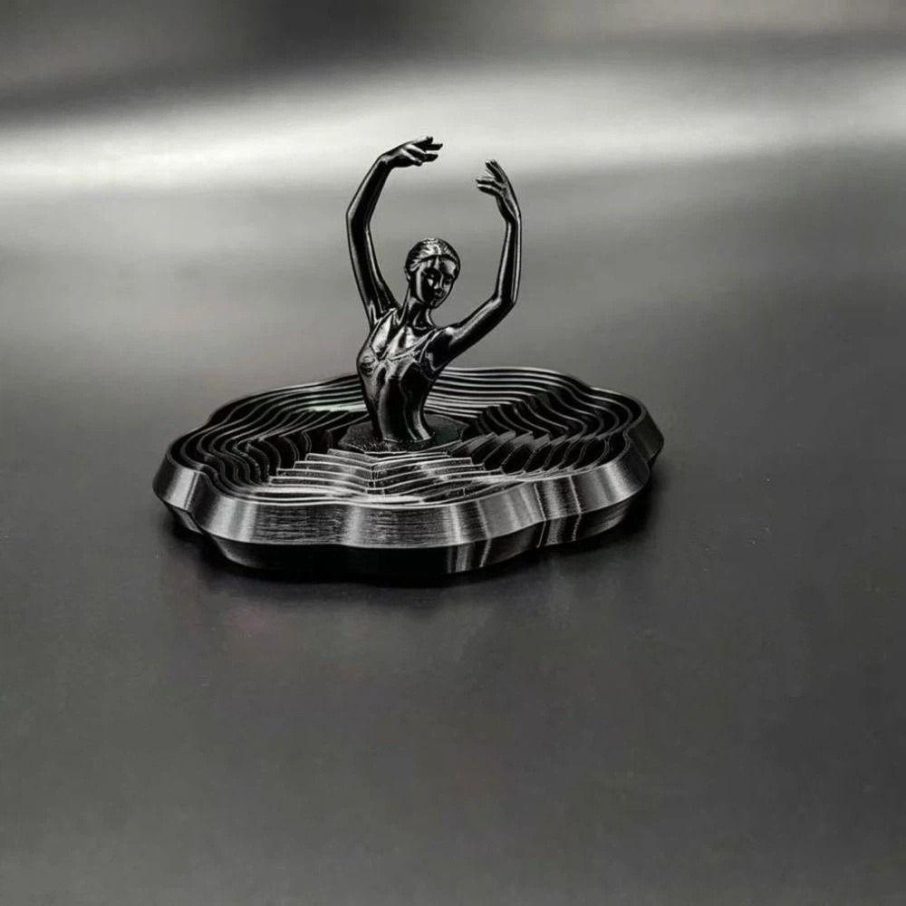 PLA Plastic Spinning Girl Statue Handicrafts Rotating Ballet Ornaments Living Room Party Decor