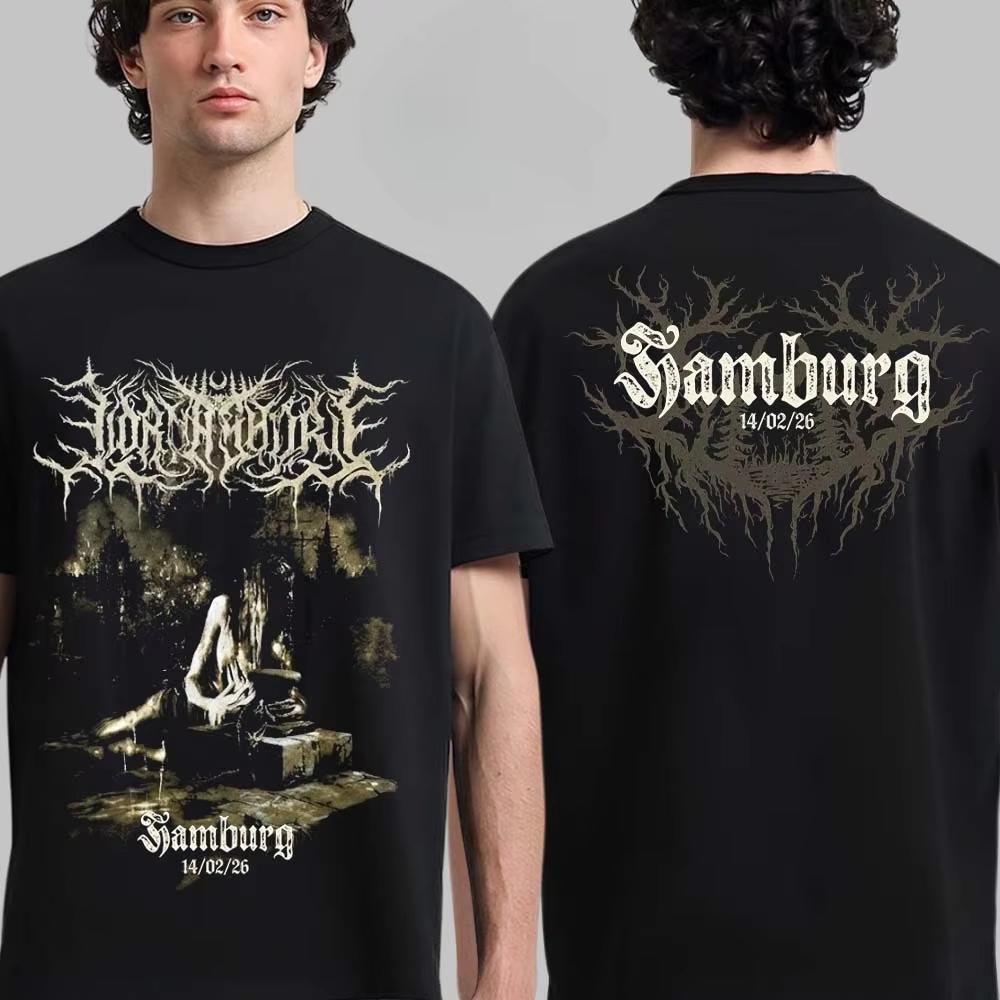 Lorna Shore European Tour Graphic Tee Black Metal Silhouette Art Deathcore Streetwear Casual Unisex