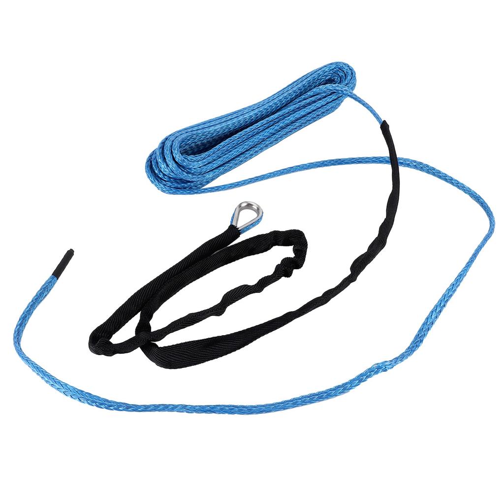 Winch Rope 15m Cable 7700lbs Nylon Trailer Recovery Towing Strap for SUV ATV UTV TrunkBlue