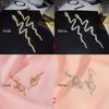 Wedding Rhinestone Women Dangle Earring Long Tassel Crystal Drop Earrings Snake Shape