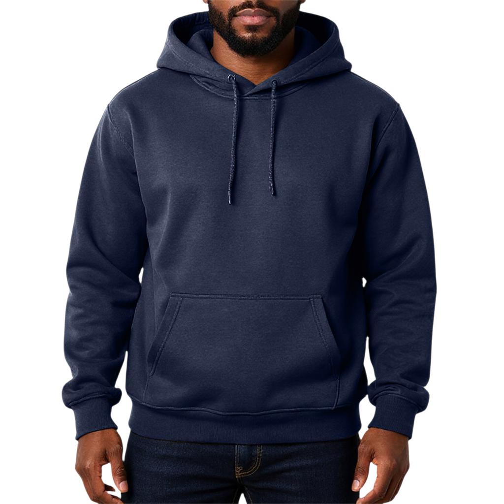 Men's Solid Color Adding Fleece Loose Hooded Hood Hoodie