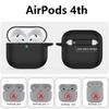 New 1pc Black Soft Silicone Protective Case with Keychain for AirPods 4th Gen 2024