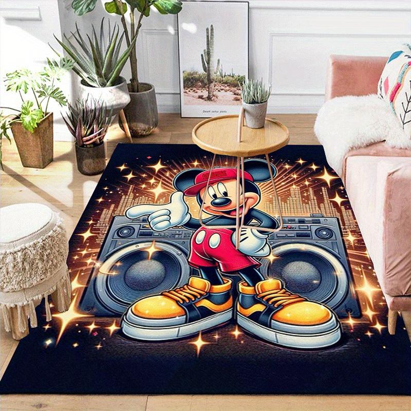 1pc Mickey Pattern Area Rug Soft Flannel Floor Mat for Living Room,Office,Bedroom and Carpet