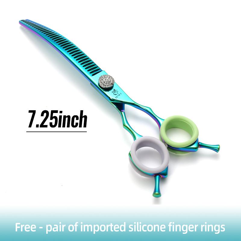 Fenice Professional 7,25 дюйма Черно-золотые ножницы для стрижки собак Изогнутые Ножницы- филировочные Ножницы-триммеры Для собак Tijeras Tesoura