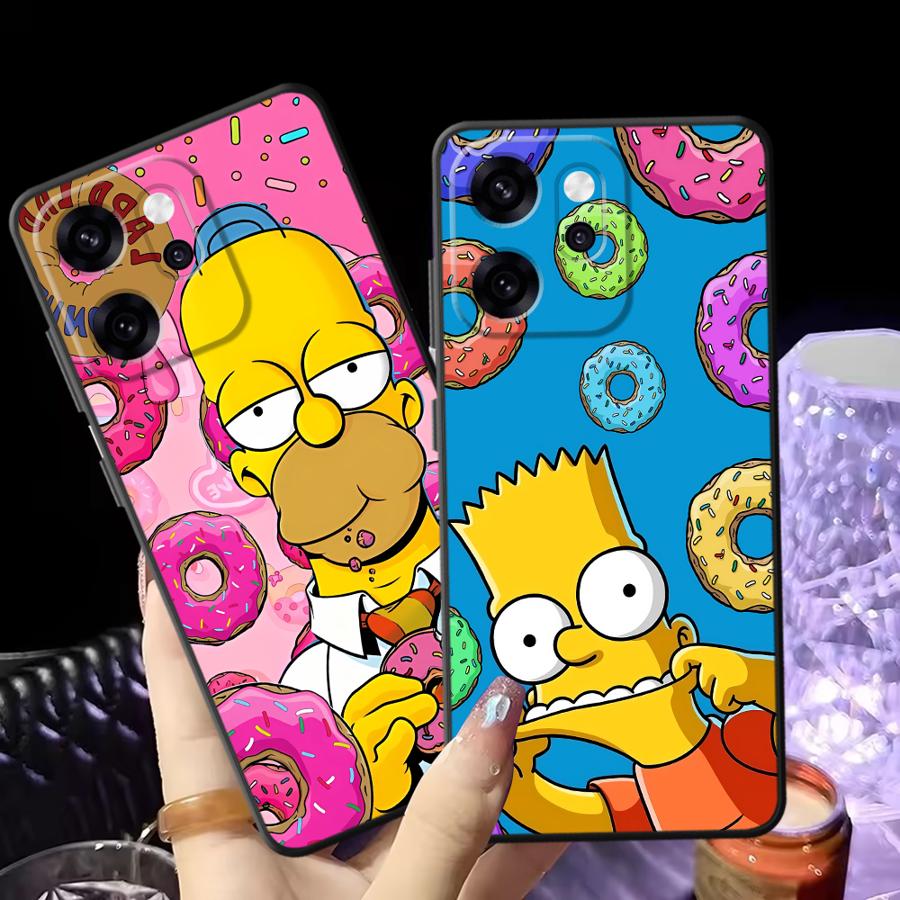 Чехол для телефона для Oppo A76 F9 F11 F29 A93 A98 A96 A74 A84 A78 Reno 4F 5 6 7 8 10 11 14 A83 S-simpsons Пончик