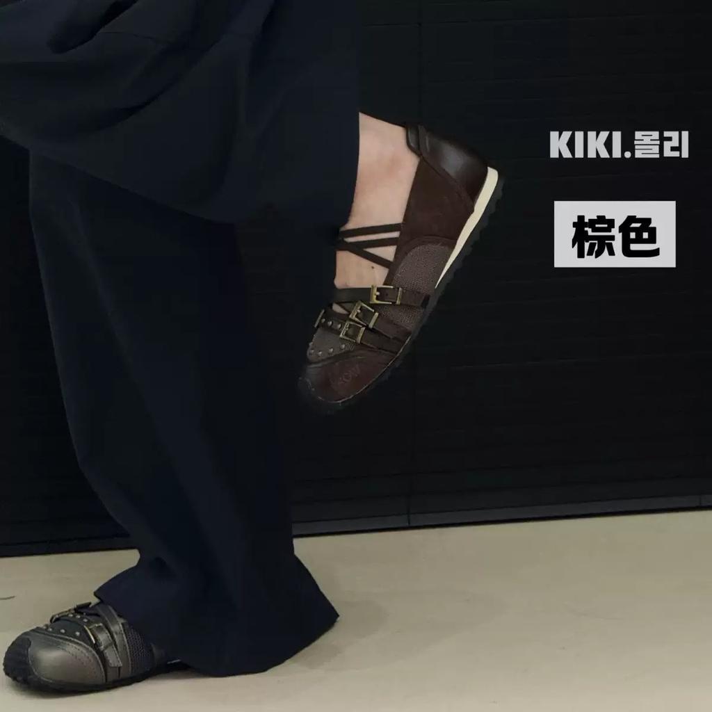 Женские балетки новая кожа ретро одинарная обувь внутренняя высота увеличение заклепка мелкий вырез Мэри Джейн обувь