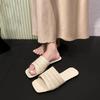 Shoes for Women 2025 New Summer Outdoor Concise Women's Slippers Square Toe Peep Toe Casual Versatile Beach Slippers Women