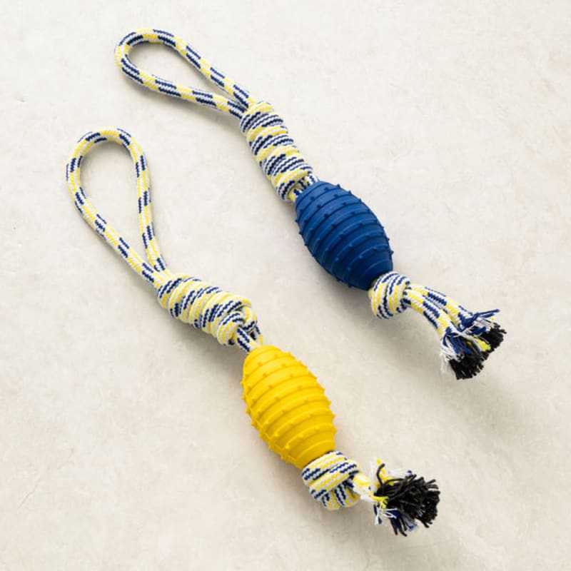 [Питомцы] Желто-синий веревочный мяч