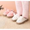Fashion 2024 Women Warm Platform Slippers Cute Cartoon Rabbit Winter Shoes Anti-slip Soft Plush Couples Indoor Home Floor Cotton Slides