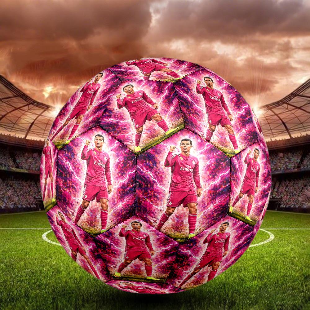 1pc Ronaldos Electric Moment Size 5 Football Soccer Balls, Competition Sport Football Indoor And Outdoor Training Ball.Q702027