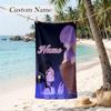 Mystery & Zoey Custom Name Printed Beach Towel Personalized Soft Towel For Swimming Beach Travel