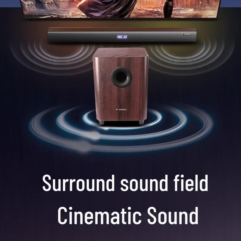 Sansui DV-92W Home Theater Soundbar KTV Audio System with Subwoofer & Mic