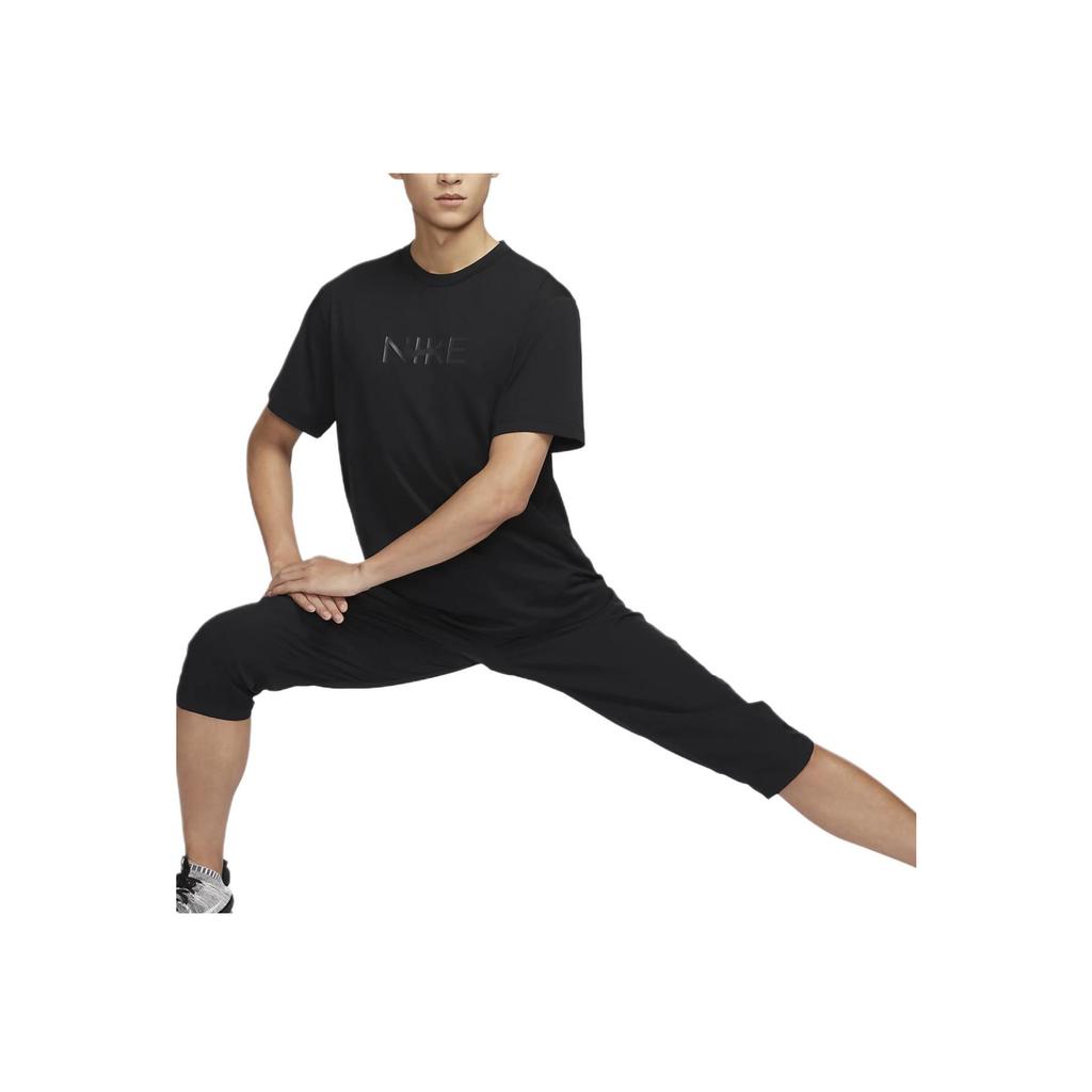 Nike Свободная мягкая футболка с круглым вырезом и коротким рукавом, впитывающая пот и защита от ультрафиолета, мужские топы, черный антрацит HF4635-010
