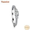 Tancise Women Classic 925 Sterling Silver Zircon Ring Ladies Jewelry Wedding Promise Party Gift