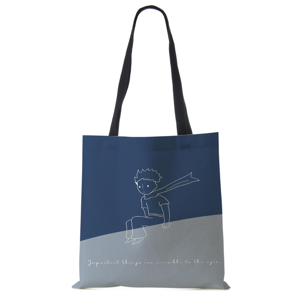 Классический мультфильм Маленький принц Лис Роза Принт Женские сумки-тоут Женские Повседневные Сумки через плечо Эко Сумки для покупок Для улицы KTY