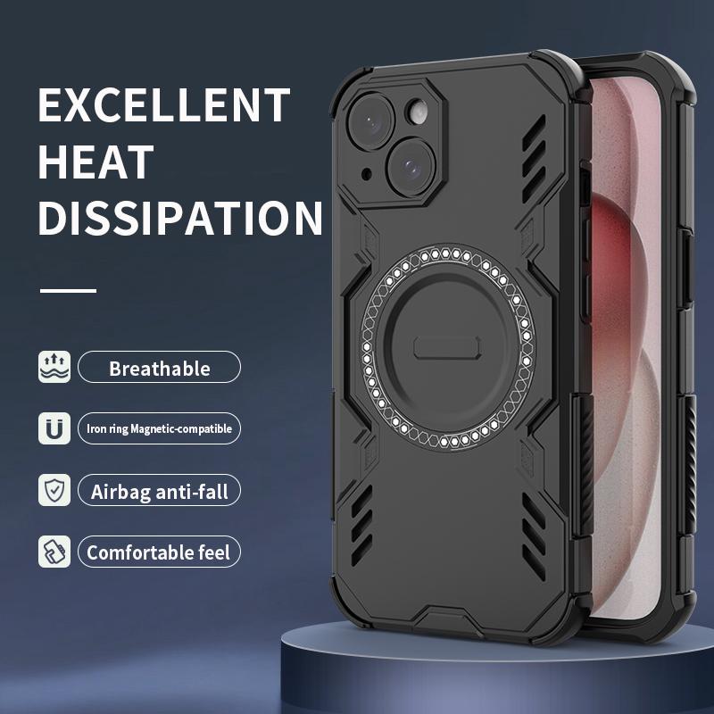 Жесткий магнитный чехол для телефона iPhone 15 16 Pro Max 16E Samsung Galaxy S25 Ultra A06 A16 A26 двухслойный прочный TPU+PC противоударный чехол для Redmi