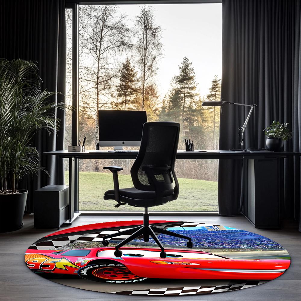 Cars Printed Round Rug Carpet Chair Rug Area Rug Entryway Doormats,for Office Chair Living Room Bedroom Kitchen Room.