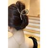 Luxurious Champagne-colored Crystal Hair Claw, Upside-Down Bun Shark Clip, Fashionable and Low-key Luxurious Hairpin