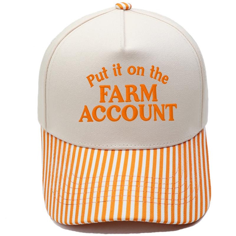 Put it on the FARM ACCOUNT Truck Driver Hat Embroidery Color Matching Baseball Cap Female Casual