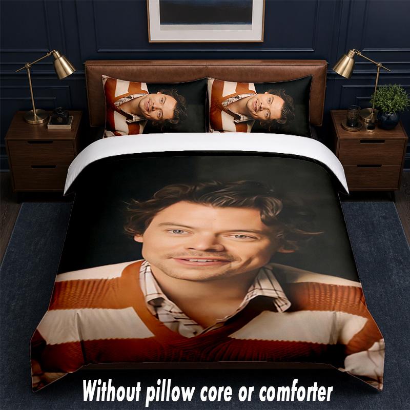 Harry Styles Design Bed Bedding Set 1 Duvet Cover + 2 Pillowcases Soft Breathable Household Bed Linens