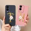 Чехол для VIVO Y17S 4G A To Z Милый Цветочный Буквенный Узор Гладкий Жидкий Силиконовый Чехол Для VIVOY17S Y17s 4G Модный Чехол Для Пары