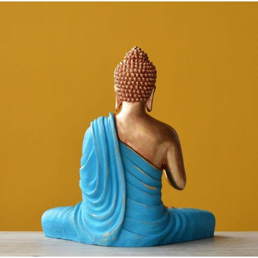 Новая статуя сидящего Будды для декора дома и офиса, статуя идола из мраморной пыли из смолы 15 дюймов