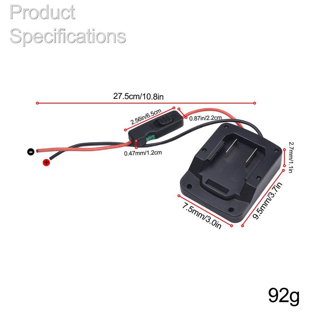 Адаптер для литий-ионного аккумулятора Parkside X 20V, разъем питания, простая установка с проводом сечением 14 AWG и улучшенными функциями безопасности