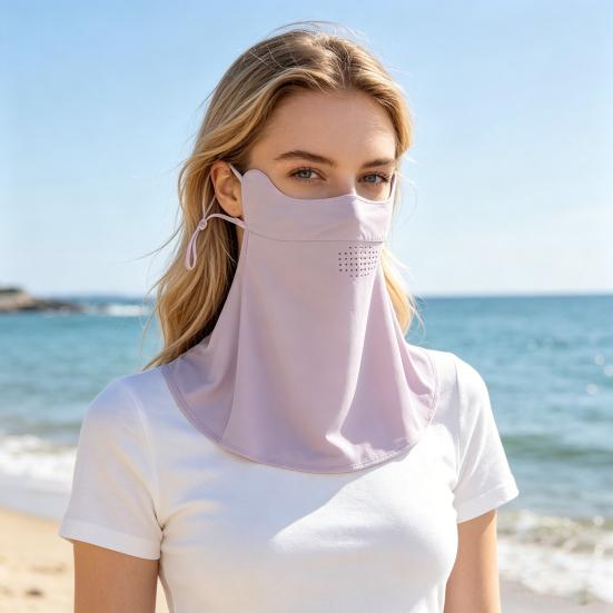 Sun Protection Guard Quick-Drying Fabric Ice Silk Face Guard with Breathable Mesh Cooling Fabric Full Coverage Extended Neck Gaiter Face Guard