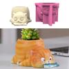 Practical Cats Flower Pots Sturdy Silicone Mould Cement Plaster Craft Supplies for Garden and Indoor Decoration