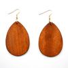 Dangle Earring 1Pair Round Water Drop Organic Beautiful Brown Hollow Exquesite Jewelry Gifts Wood 36 Colors Women Girls African  Handmade